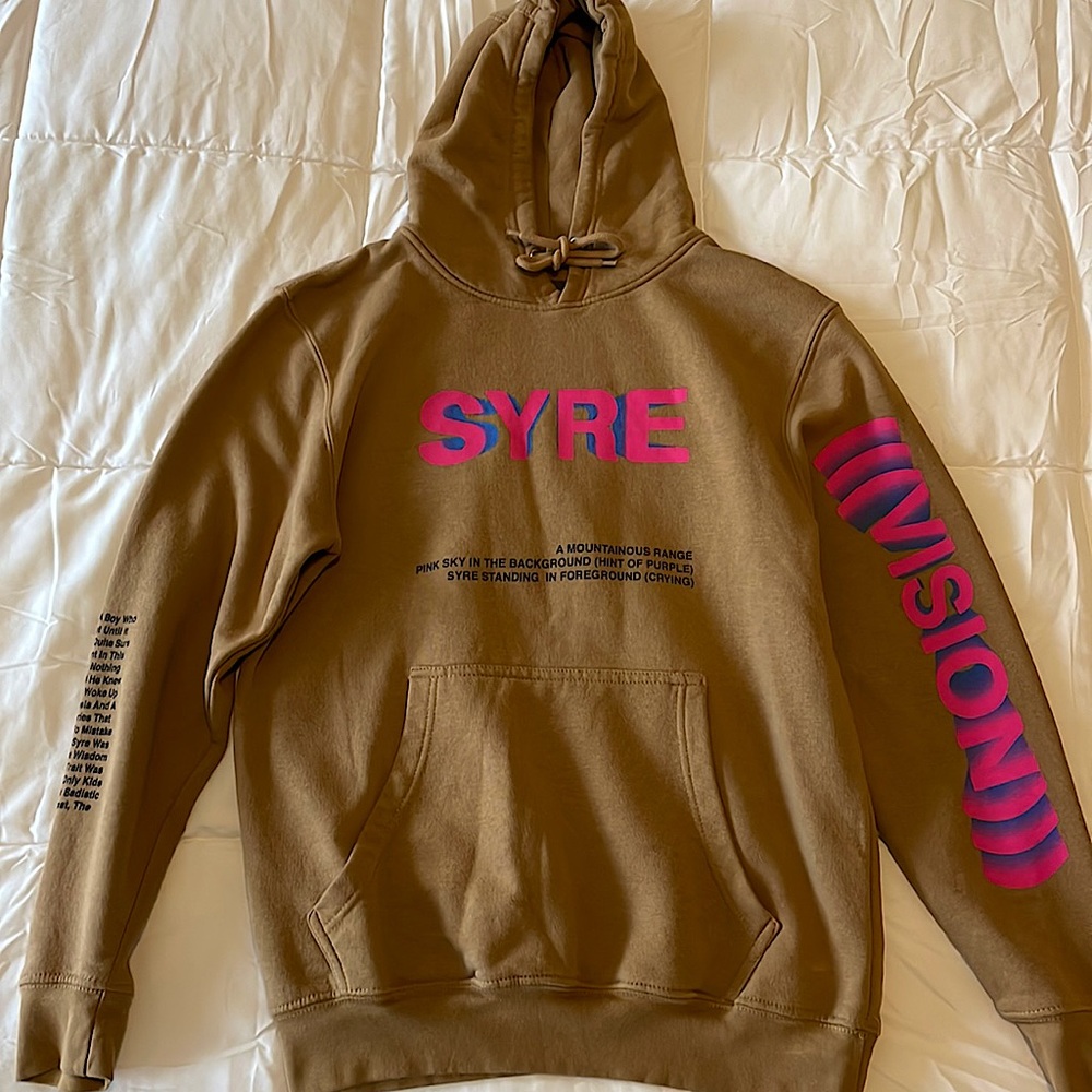 SYRE Tour Hoodie in color Fawn, Unisex Medium